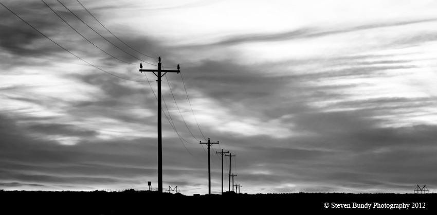 power pole sunset